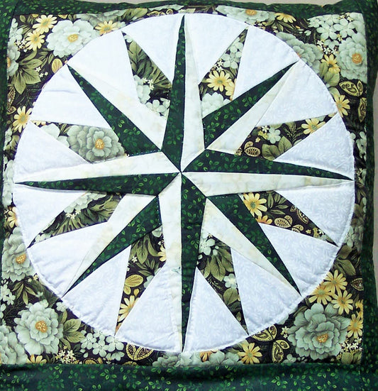 Quillow (Quilt/Pillow Combo) Mariner's Star Quillow KK1 Amish Handmade in USA