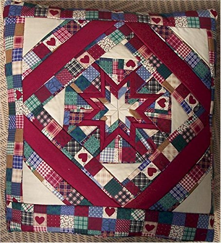 Folded Star Quillow (Combo Pillow/Blanket) Plaid with Hearts Amish Handmade in USA