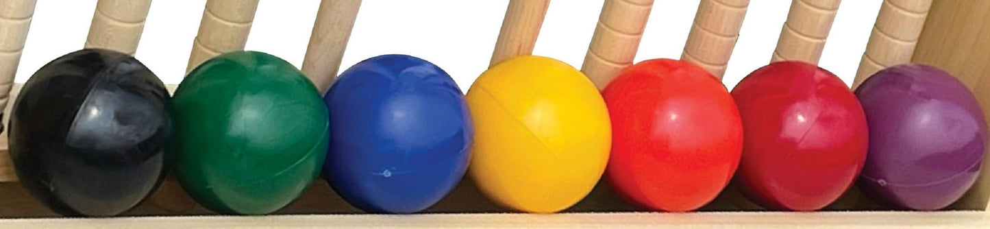 8 Player Croquet Set Amish-Made in Wood Rack 24"-32" Handles