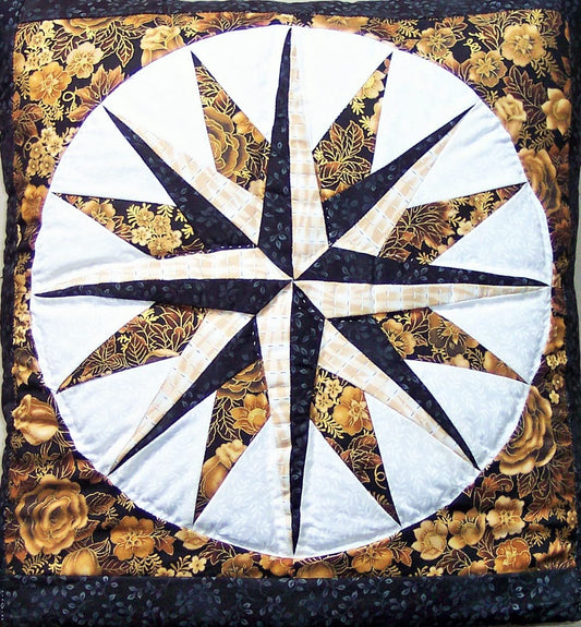 Quillow (Quilt/Pillow Combo) Mariner's Star Quillow KK3 Amish Handmade in USA