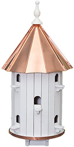 10 Hole Bird House High roof Copper top XLarge 31 inches Tall Amish-Made in USA